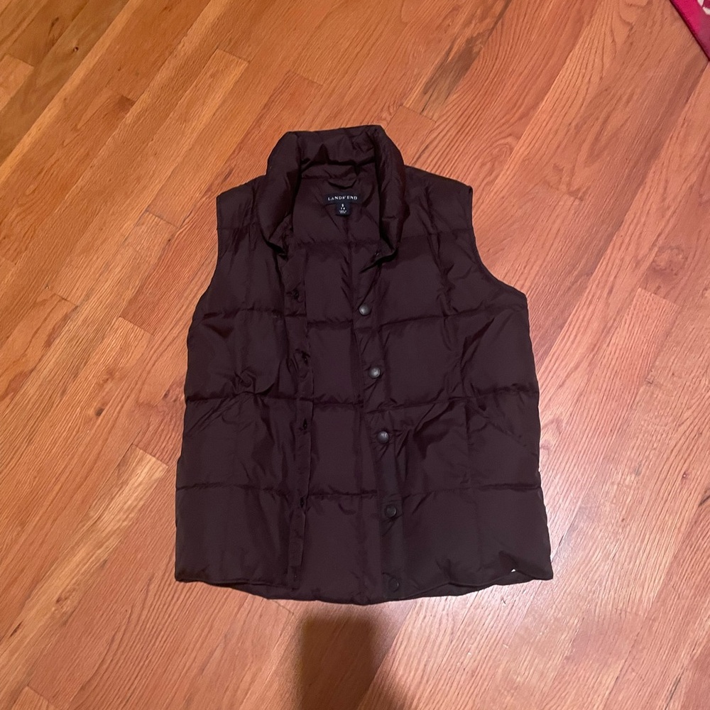 Lands' End Chocolate Puffer Vest